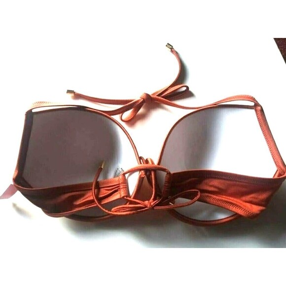 Victoria Secret Swim Bikini 2 pc Set 36 DD XL Fabulous Top Bikini Bottom Ginger - Picture 5 of 9